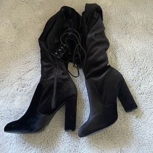 Over The Knee Slouchy, Velvet Boots